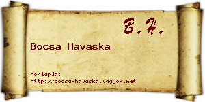Bocsa Havaska névjegykártya